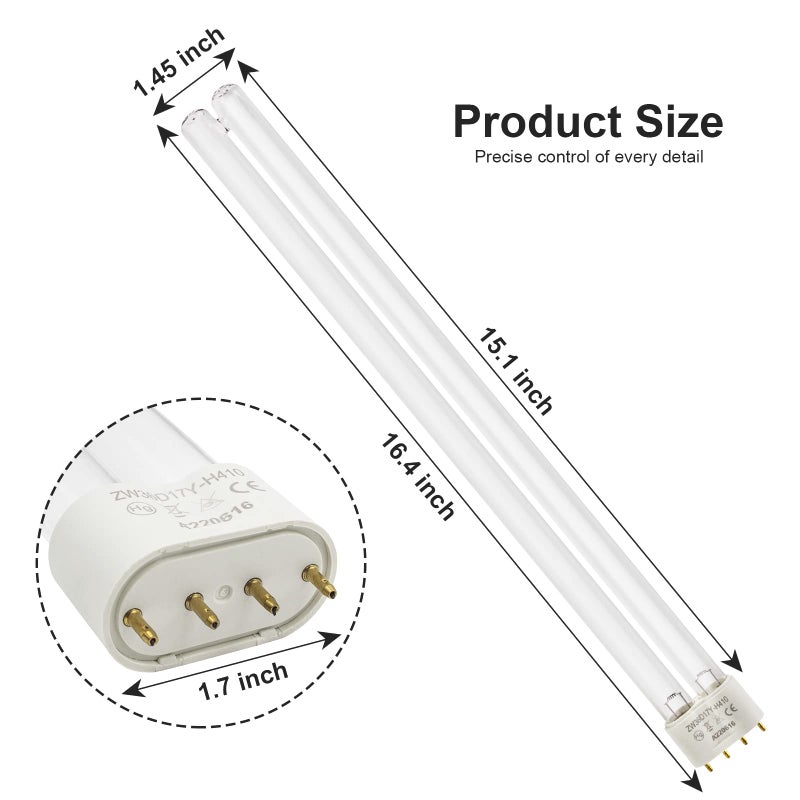 Earthtec Two 36W 36 Watt UV Bulb Lamp 2G11 Base-4 Pin For JEBAO, New - Image 2